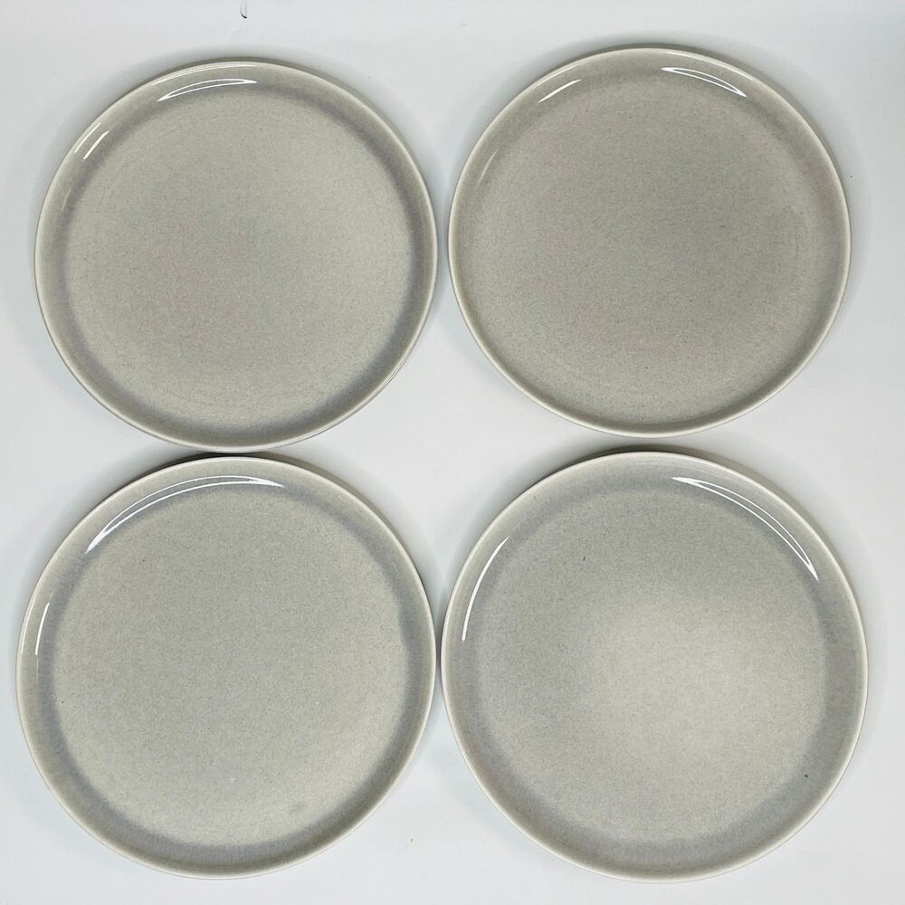 Russel Wright Steubenville American Modern 4 Plates 10" Grey Vintage MCM
